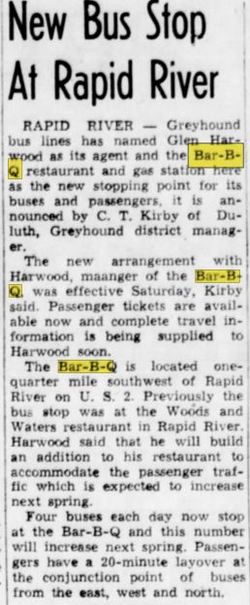 Hi-Ways Motel and Bar-B-Que Restaurant - Nov 1959 Article On Bus Stop